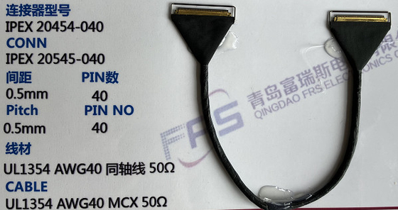 330mm Awg40 LVDS Konnektör 40 Pinli 0.5mm Elektrik Kablo Grupları