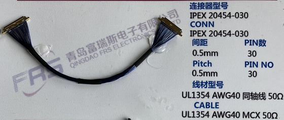 40awg Mikro Koaksiyel 30 Pinli LVDS Konnektör 250mm Kablo Grupları