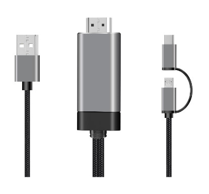 2 1 1080p Mikro Hdmi Kablo Alüminyum Hdmi - Usb C Kablosu