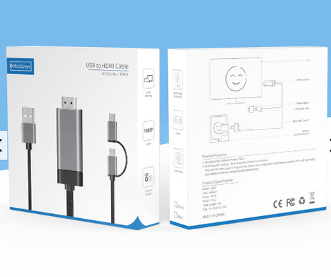 2 1 1080p Mikro Hdmi Kablo Alüminyum Hdmi - Usb C Kablosu